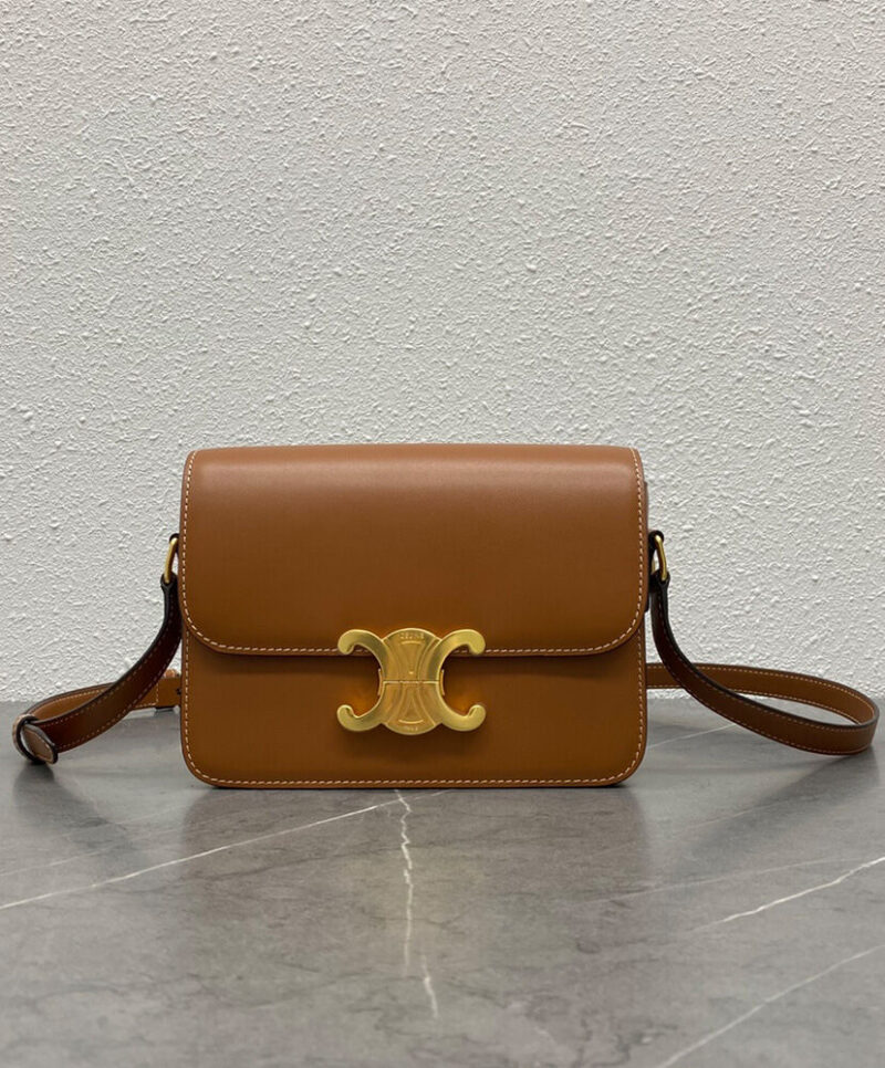 Celine Teen Triomphe Bag In Shiny Calfskin